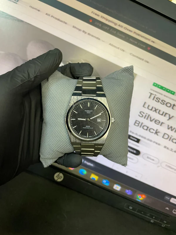 Rolex Semi-Auto Watch – Silver with Black Dial
