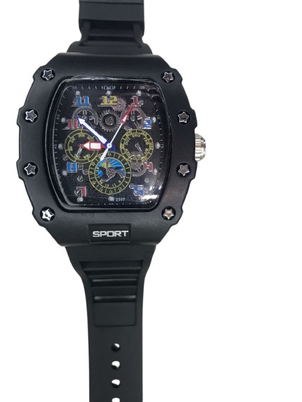 Stylish Black Skeleton Sports Watch 🔥