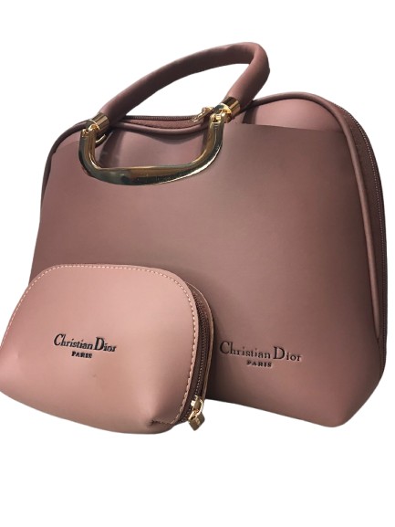 Elegant Brown Handbag with Fur Ball 👜