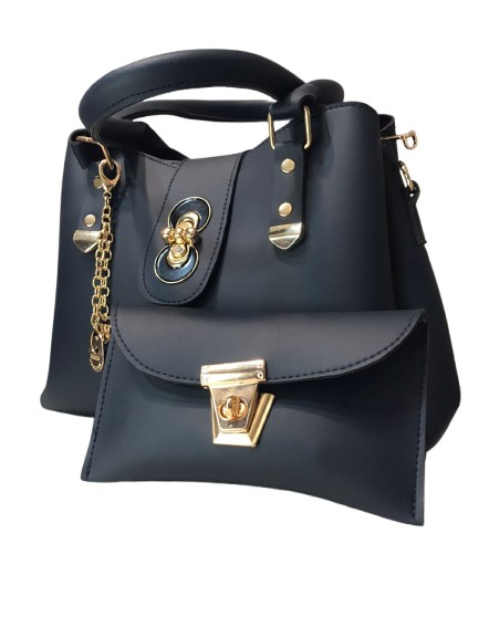Elegant Blue Handbag with Matching Pouch 💙