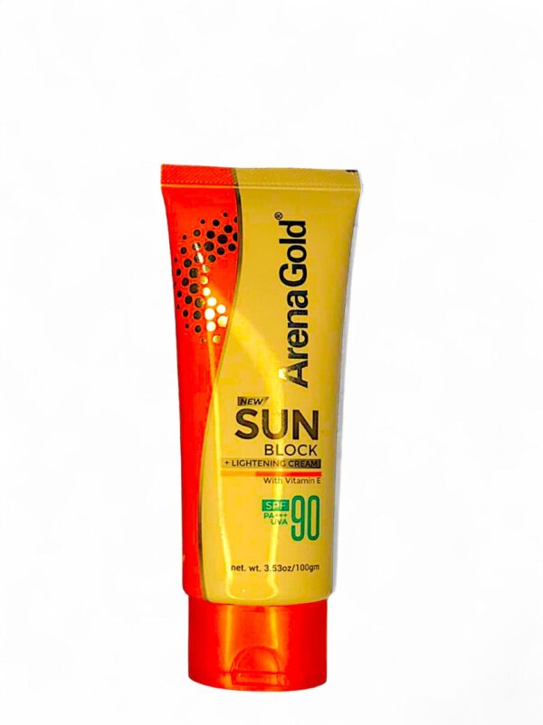 ArenaGold Sun Block + Lightening Cream with Vitamin E - SPF 90