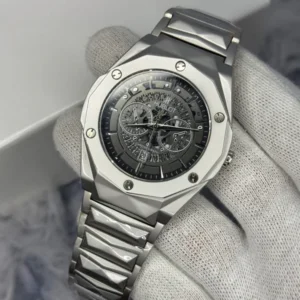 Hublot Watch Diamond Cut – Skeleton Black Dial