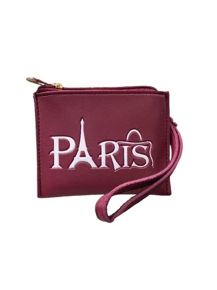 Stylish Paris Print Pouch with Wrist Strap